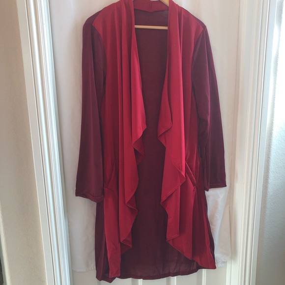 Jackets & Blazers - Red Long Jacket Duster Style